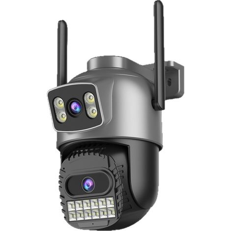 4k-außenkamera Mit 360°-wlan, Dual-objektiv, Farbnachtsicht, Intelligenter Verfolgung, Zwei-wege-audio, Kostenlosem Cloud-speicher Und Ip66-schutz