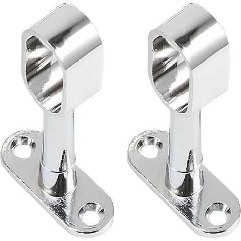Set Mit 2 Kleiderstangenhalterungen, Ovale Zink-aluminium-zentralrohrhalterung Für Kleiderstangen, Gardinenstangen An Der Decke, Schrankstangenhalterungen