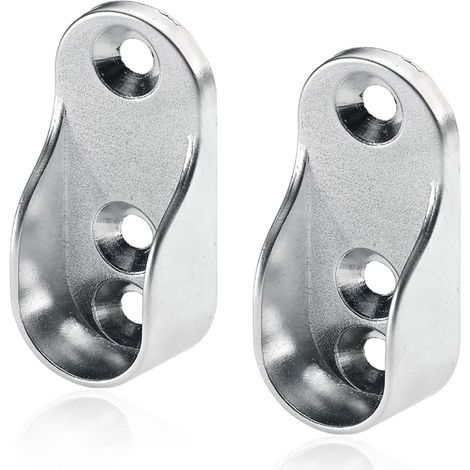 4 Stück Ovale Kleiderstangenhalterungen (31,6 X 19,5 Mm), Verzinkte Nickellegierung