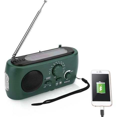 Batteriebetriebenes Am/fm-überlebensradio Mit Led-taschenlampe Und Notfall-handyladegerät Für Camping, Wandern Und Zuhause