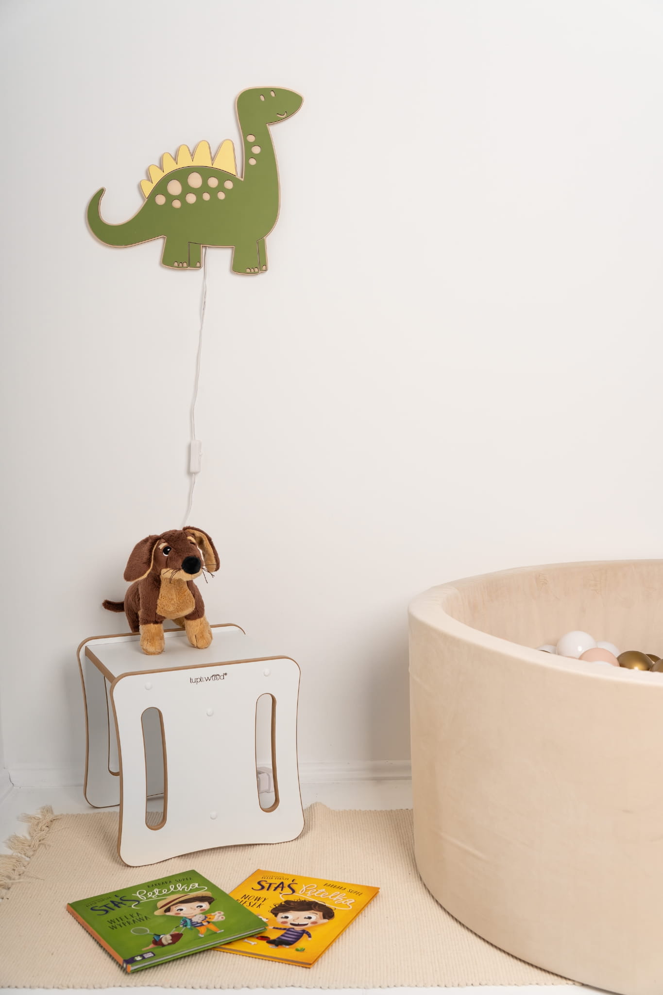 Dinosaurier-lampe Aus Holz Fürs Kinderzimmer – Nachttischlampe Für Kinder – Tupti.lights