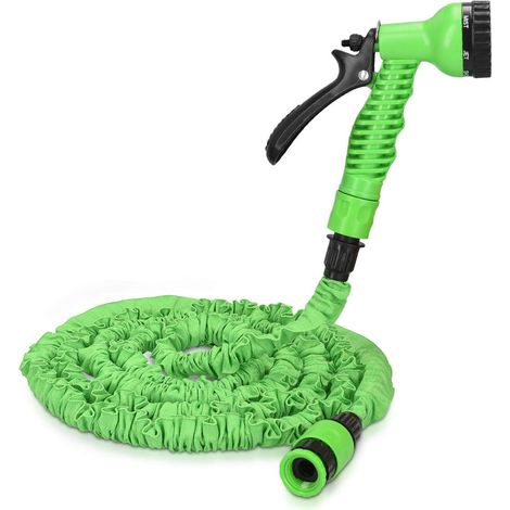 Gartenschlauch – 30 M Langer, Ausziehbarer Gartenschlauch Mit 7 Sprühfunktionen – Flexibler Und Einziehbarer Schlauch Für Gartenarbeit, Rasen, Pflanzen Und Blumen