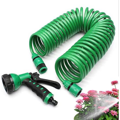 Einziehbarer Gartenschlauch, Spiralwasserschlauch – Geschlungene Wasserschläuche, Flexible Wasserschläuche, Wohnmobil-waschwasserschlauch, Spiralförmig Mit Anschlüssen Für Die Autowäsche