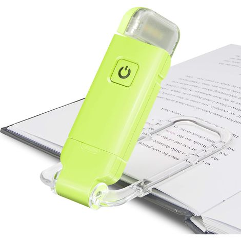 Wiederaufladbare Usb-leselampe Mit 3 Helligkeitsstufen – Augenschutz, Flexibler Clip Zum Lesen Im Bett, Für E-reader Und Auf Reisen – Grün