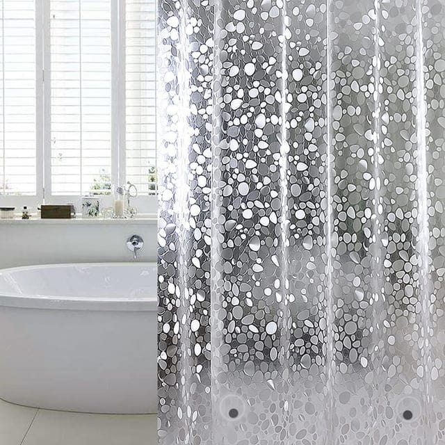Anti-Schimmel-Duschvorhang, 120 x 180 cm, wasserdichtes eva mit 8 Ringen und magnetischem Bodengewicht, 0,15 mm halbtransparenter Badvorhang,