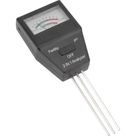 2-in-1 Bodentester Für Ph-wert Und Fruchtbarkeit - 18 Cm Sonde Mit 3 Elektroden - Messbereich Von Sauer (1) Bis Alkalisch (9) - Für Garten-, Rasen- Und Zimmerpflanzen