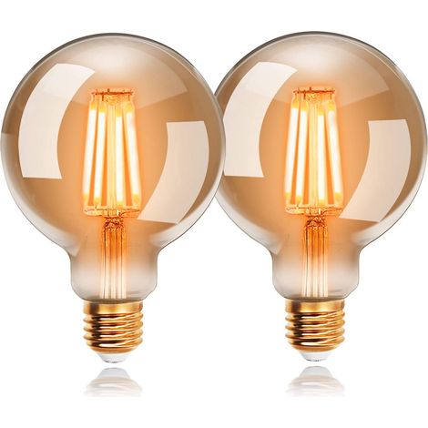 4-w-edison-vintage-g80-led-glühbirnen, Warmweiß (2200 K), E27-fassung, Entspricht 40 W, Retro-glühbirne, Antike Dekorationslampe, Nicht Dimmbar, 2er-pack