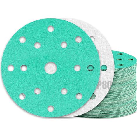 60 Schleifscheiben, 150 Mm, Körnung 80, 15 Löcher Für Exzenterschleifer – Zum Schleifen Von Holz Und Metall – Langlebiges Schleifpapier