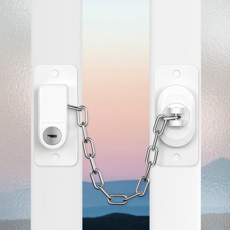 Set Mit 2 Upvc-fenstersicherheitsschlössern – Verstellbarer Fensterbegrenzer Mit Schlüsseln – Kindersicherung Und Einbruchschutz – Selbstklebend, Kein Bohren Erforderlich – Haustierschutz