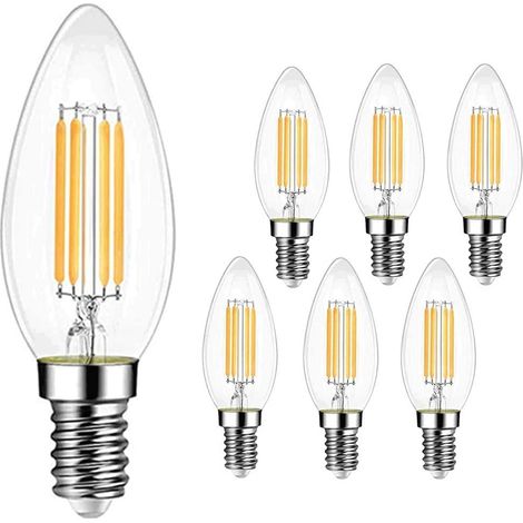 Vintage E14 Led-filamentlampe, 4 W (entspricht 40 W), Warmweiß 2700 K, 470 Lm, Edison-sockel – 6er-pack