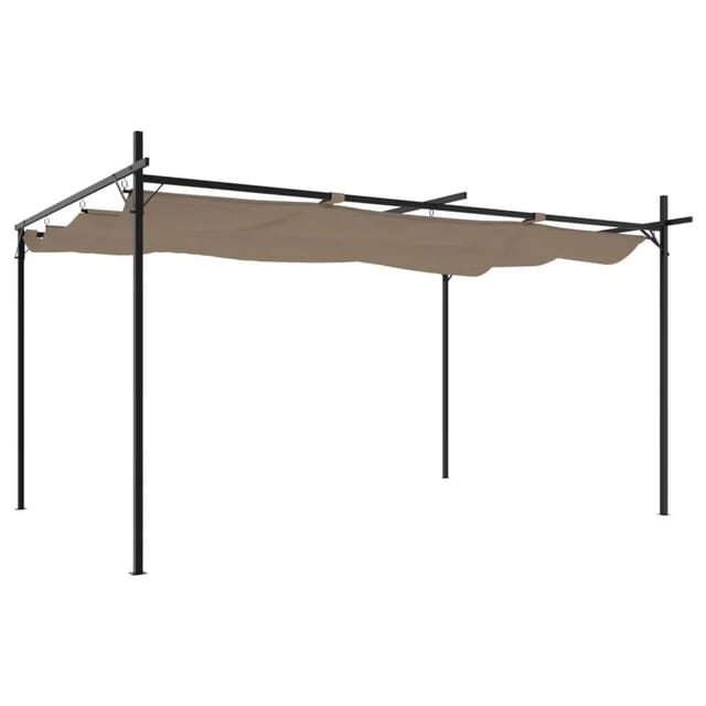Pergola mit Schiebedach Taupe 395x292x230 cm vidaXL