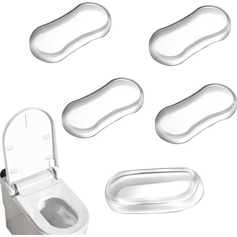 5er-set Wc-sitzpuffer, Universeller Wc-sitzdämpfer, Selbstklebende, Transparente Gummipuffer Zur Geräuschreduzierung