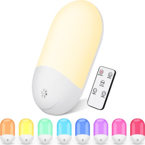 Led-nachtlicht Mit Dämmerungssensor, Timer Und Fernbedienung – Rgb-beleuchtung Für Kinderzimmer, Treppenhaus Und Flur