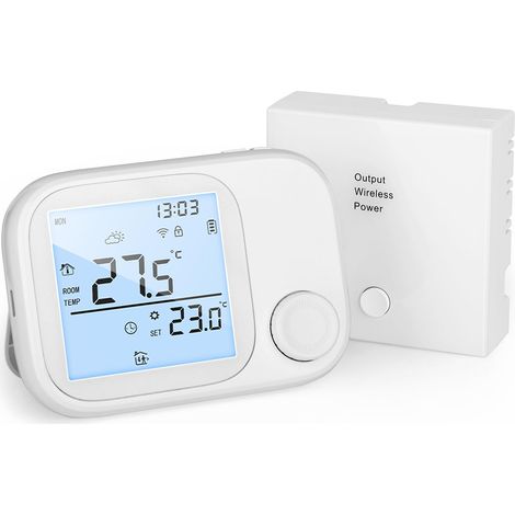 Intelligenter Thermostat Für Gasheizkessel Mit Wlan, Kompatibel Mit Alexa Und Google, Wochentimer, Speicherfunktion, Einstellknopf, Frostschutz, Kindersicherung