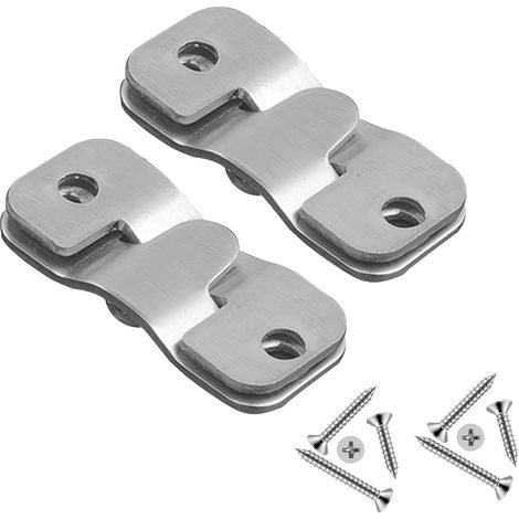 Set Mit 4 Robusten Wandhalterungen Aus Metall Zum Aufhängen Von Kopfteilen, Spiegeln, Fotos Und Kunstwerken – Edelstahl