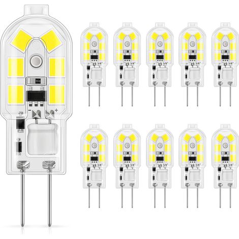 G4-led-lampe, 12 V, 2 W (entspricht 15–20 W Halogen), Kaltweiß (6000 K), 160 Lm, G4-led-leuchtmittel, Ideal Für Dunstabzugshauben Und Kronleuchter, Nicht Dimmbar, 10 Stück