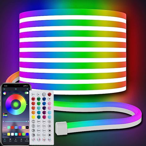 20 M Led-streifen, Rgb-neon-led-streifen Mit App-steuerung, Mehrfarbiger, Flexibler, Wasserdichter, Kürzbarer 24-v-led-lichtstreifen Mit Musiksynchronisation Für Die Innendekoration