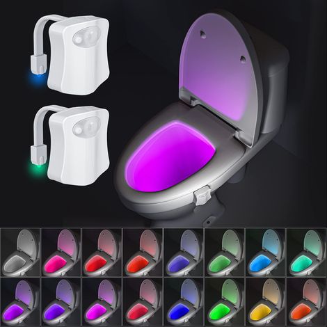 2er-pack Kleines Nachtlicht In 16 Farben – Kleines Nachtlicht Für Die Toilette, Automatisches Einschalten Mit Bewegungserkennung Im Badezimmer, Geeignet Für Jede Toilette