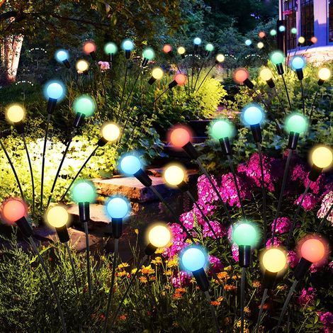 2er-set Firefly Wasserdichte Solar-gartenleuchten Für Den Außenbereich – Ip65 – Wasserdicht – Gartenbeleuchtung – Für Gartenwege, Terrasse, Gehwege – Gartendekoration