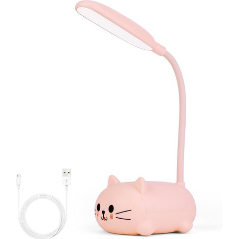 Wiederaufladbare Kinderschreibtischlampe, Faltbare Katzen-nachtlampe, 4000k Leselampe Mit Berührungssensor, Dekoration Für Mädchen- Oder Babyzimmer