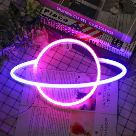 Planet Neon Signs Led-neon-wandschild, Hängende Neonlichter Planet Usb/batterie Planet Neonlampe Für Kinderzimmer, Geburtstagsfeier, Bar, Hochzeitsdekoration