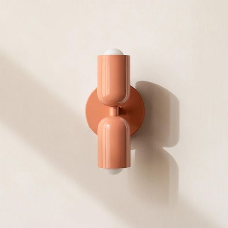 Wandleuchte Für Den Innenbereich Mit 2 Leuchten, Nach Oben/unten Schwenkbar, Metall-wandleuchte, E27-fassung, Moderne Rosa Wandleuchte Für Wohnzimmer, Schlafzimmer, Flur, Balkon, Treppenhaus, Restaura