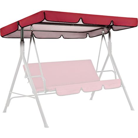 Dachüberdachung – 249 X 185 Cm – Wasserdicht Und Strapazierfähig – Für Gartenschaukeln – Oxford-gewebe – 3-sitzer-überdachung – 210d Uv-schutz (rot)