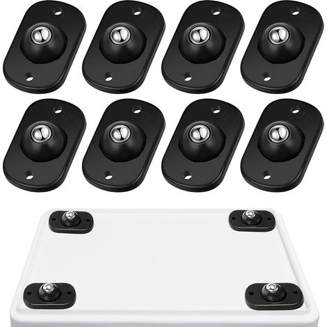 Mini-möbelrollen, Kleine Möbelrollen, 360° Drehbare Universal-stahlrollen, Flachrollen Für Kleine Haushaltsgeräte, Aufbewahrungsboxen, Behälter (8 Stück, Schwarz)