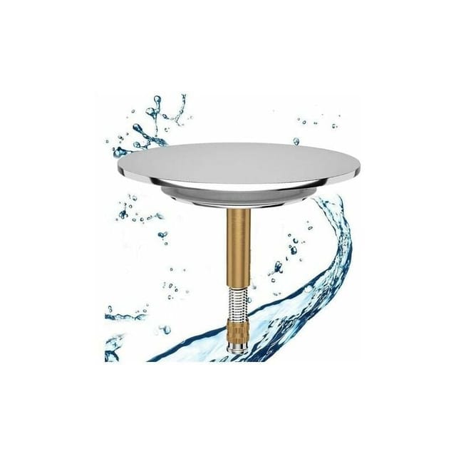 Alovez - Badewannenstöpsel Ø 70 Mm Mit Doppeldichtung Höhenverstellbar Universal Badewannenstöpsel Waschbeckenventil Gehärtetes Messing Verchromt Rostfreier Badewannenstöpsel