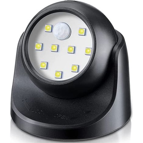 Kabelloser Led-fluter Für Den Innen- Und Außenbereich Mit Bewegungsmelder, Automatischer Aktivierung Und Akkubetrieb – Schwarz