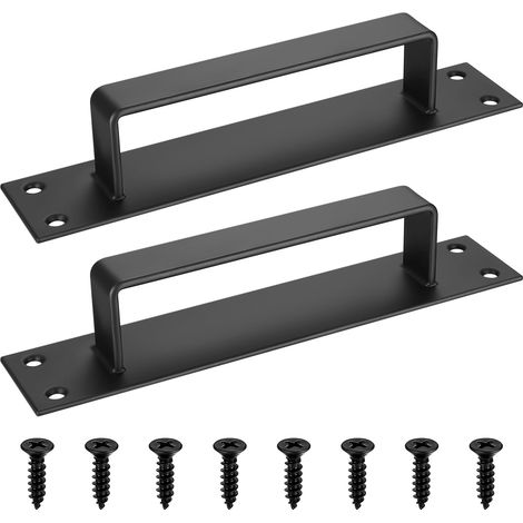 Set Mit 2 Schwarzen Türgriffen, Schiebetürgriffe Für Scheunentore/gartenhäuser, 200 X 40 Mm