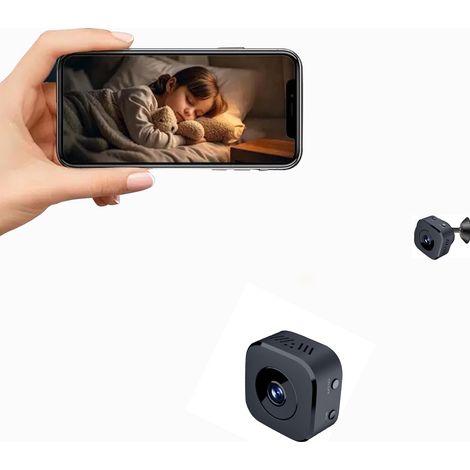 Mini-wlan-spionagekamera (1080p), Diskreter Einsatz Im Innen- Und Außenbereich, Fernüberwachung, Hohe Aufnahmekapazität (2,4 Ghz), Schwarz
