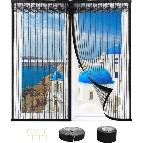 Magnetisches Fenster-moskitonetz, 120 X 120 Cm, Selbstklebend, Schließt Automatisch, Für Die Meisten Fenster – Schwarz