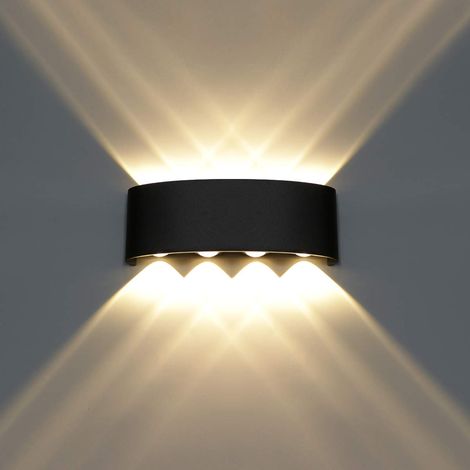 Moderne Led-wandleuchte (nach Oben/unten) – Innen-/außenbeleuchtung – Ip54 – 8 W, Warmweiß – Für Badezimmer, Schlafzimmer, Flur, Treppenhaus