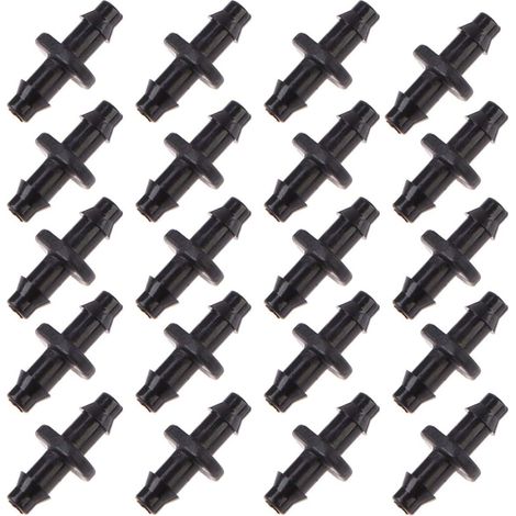 Rasenbewässerung 4/7 Mm Tropfbewässerungs-anschlussstück, 100 Stück (doppelter Widerhakenverbinder)