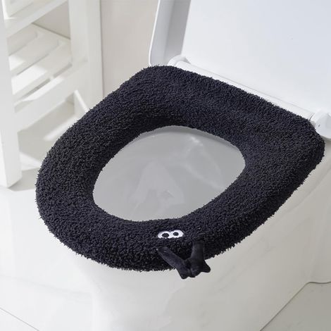 Weicher Und Warmer Wc-sitzbezug, Waschbar, Weiches Wc-sitzkissen, Für Badezimmer, Passend Für Die Meisten Toiletten (1 Stück, Schwarz)