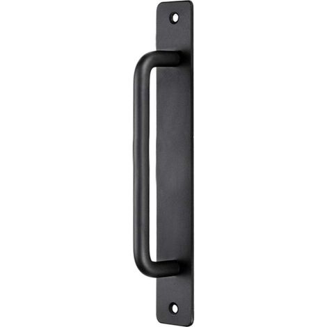 Robuster 180-mm-schiebetürgriff – Inklusive Rosette – Für Wc Und Holzschrank – Schwarz – Funktionales Und Langlebiges Design
