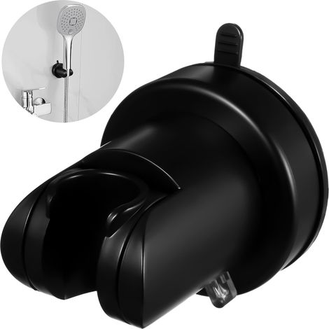 Duschkopfhalterung Mit Saugnapf – Verstellbar Und Abnehmbar Fürs Badezimmer – Einfache Montage Auf Glatten Oberflächen – Design-wandaccessoire (schwarz)