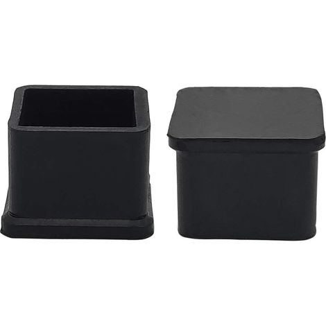 Set Mit 4 Quadratischen, Rutschfesten Gummikappen (30 X 30 Mm) Für Stuhl- Und Tischbeine – Schwarz – Boden- Und Möbelschutz