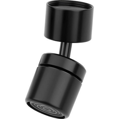 Universeller, Um 360° Drehbarer Wasserhahn-luftsprudler M22/m24, Düse Für Waschbecken In Bad Und Küche – Schwarz