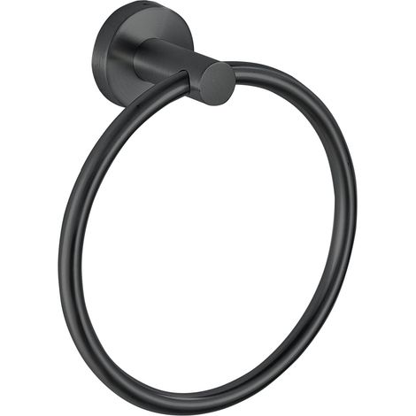 Handtuchring, Badezimmeraccessoires, Wandhandtuchring, Schlichter Runder Edelstahl, Für Bad Und Küche (schwarz)
