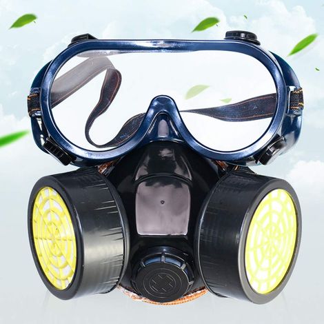 Vollgesichts-atemschutzmaske Mit Schutzbrille Und Doppelter Staub- Und Gasfilterpatrone – Ideal Zum Lackieren, Für Staub- Und Partikelbelastung, Maschinelles Polieren Und Schweißen (schwarz)