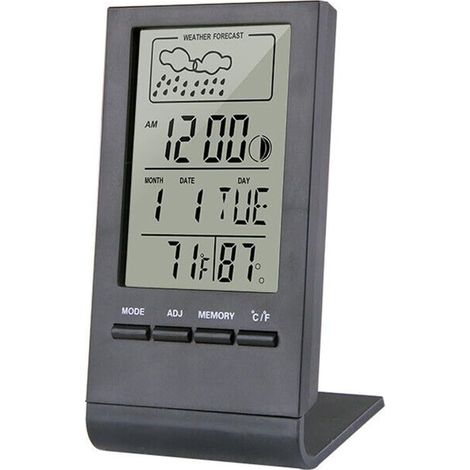 Digitales Lcd-hygrometer Für Den Innen- Und Außenbereich, Geeignet Für Zuhause Oder Büro (schwarz)