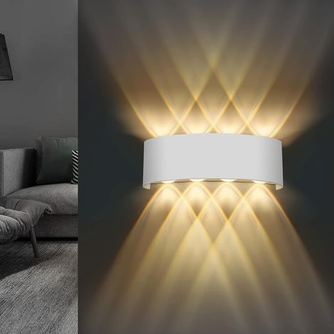 Wandleuchte Für Innen Und Außen, 22 X 8 X 5 Cm, Nach Oben Und Unten Gerichtet, Schwarz, 8 W, Schutzart Ip65, Warmweißes Led-licht (3000 K), Wohnzimmer-wandleuchte
