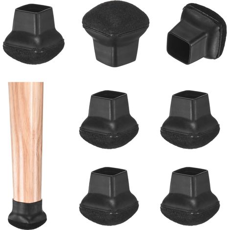 8er-pack Stuhlbeinschoner, 1,4-1,9 Cm Große Quadratische Silikon- Und Filzgleiter Für Möbel, Für Stühle/tische Auf Parkett- Oder Keramikböden, Stuhlbeinschoner [schwarz]