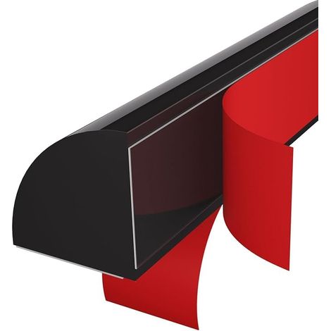 Flexible Viertelkreisform, Flexible Zierleisten, Selbstklebende Wandleisten, Doppelseitig (schwarz, 100 Cm)
