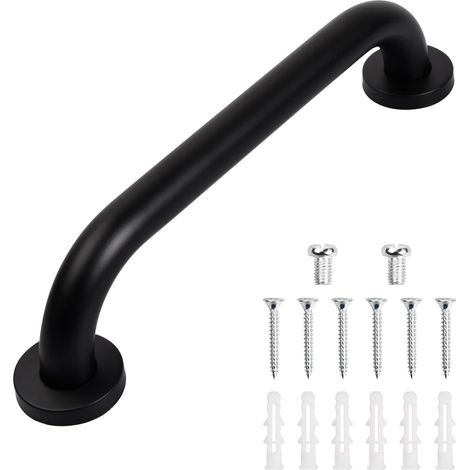 Rutschfester Haltegriff Für Badewanne Und Küche, Wandmontierter Haltegriff Aus Edelstahl, Sicherheit Für Senioren, 30 Cm, Schwarz