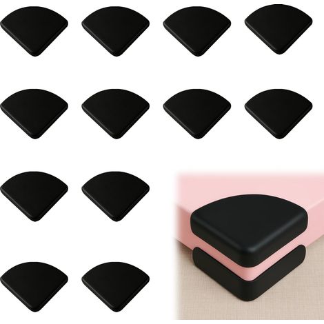 Set Mit 12 Silikon-schutzfolien – Selbstklebend – Kanten- Und Tischschutz – Für Verschiedene Anwendungen – Stoßschutz Für Kosmetik, Kinder, Erwachsene (schwarz)