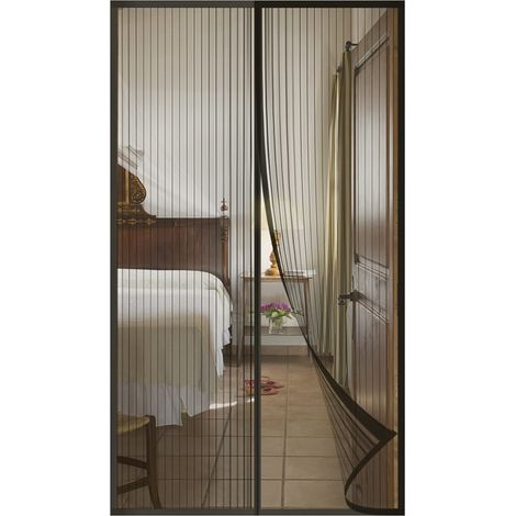 Magnetisches Moskitonetz Für Terrassentüren 120 X 210 Cm – Insektenschutz Ohne Bohren – Schwarz – Einfache Und Verstellbare Montage