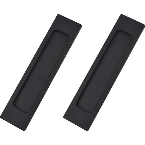 Set Mit 2 Schwarzen, Selbstklebenden Griffen, Kein Bohren Erforderlich, Für Schiebetüren Im Scheunentorstil – Matte Aluminiumlegierung Für Möbel Und Fenster